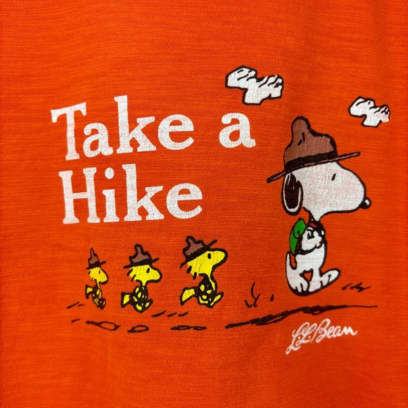 L.L Bean x Snoopy Collab Take a Hike T-shirt Kid’s Size 14-16 Women’s Size Small - Picture 3 of 7